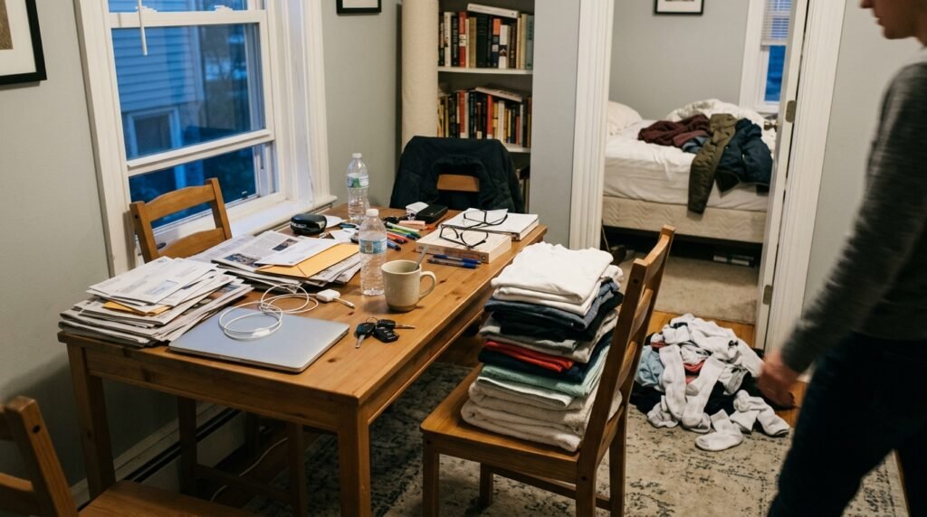 small apartment living room that stays tidy with minimal effort organization systems