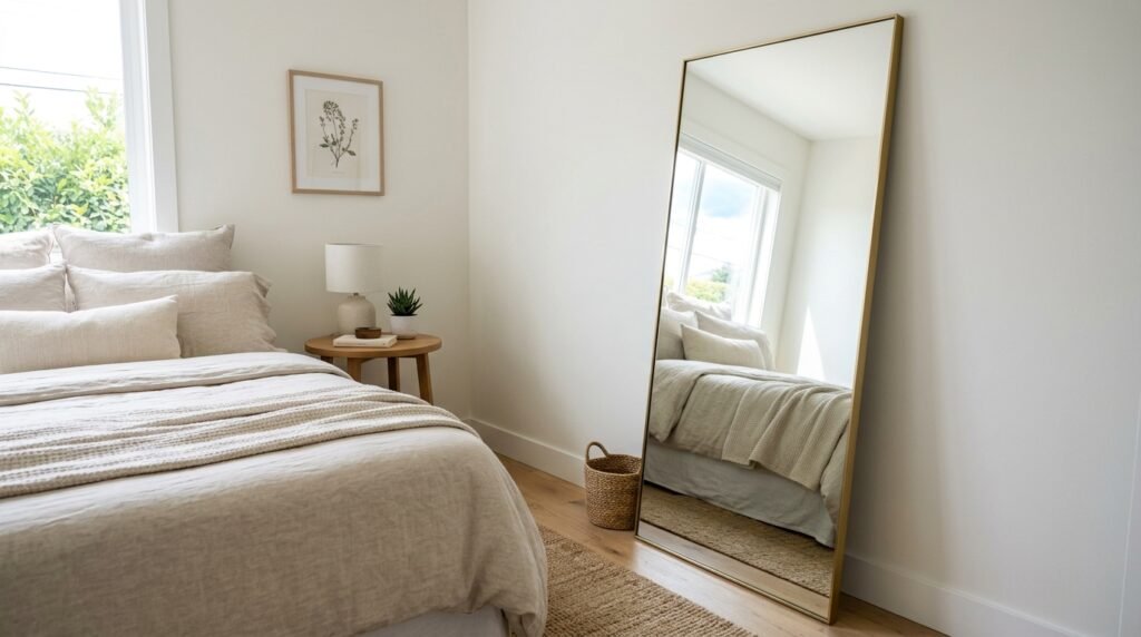 close up of hotel style bedding with layered pillows and folded throw blanket on a small bed